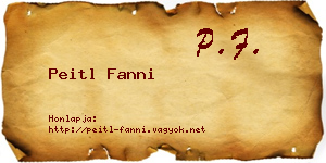 Peitl Fanni névjegykártya